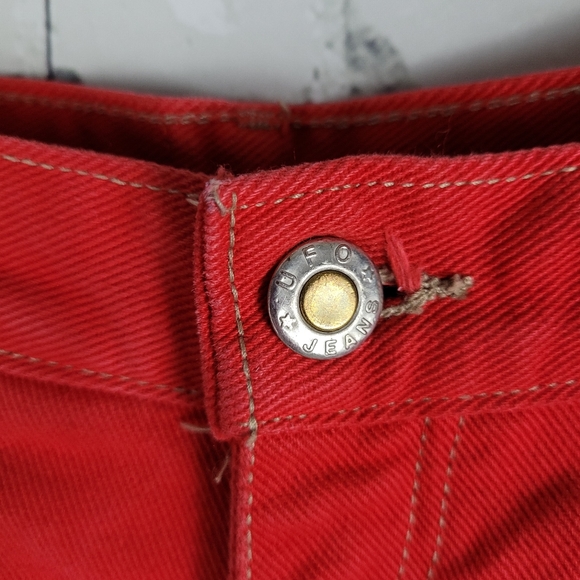 UFO JEANS | 100% cotton vintage coloured denim high waist tapered jeans - Picture 5 of 10